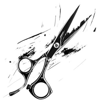 Hair Salon Shears Stroke Art Hair Cut Salon Png Transparent Image