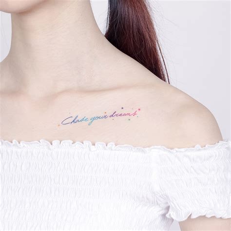 Surprise Tattoos 刺青紋身貼紙 追逐你的夢想 文字 蝦皮購物