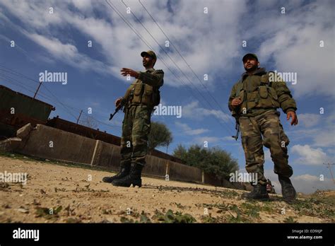 Gaza Rd Jan Palestinian Security Forces Patrol The Rafah Area