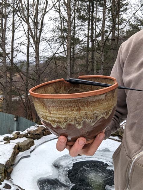 Large Ramen Bowl Hand Thrown Pottery Noodle Bowl Chopstick Big Bowl