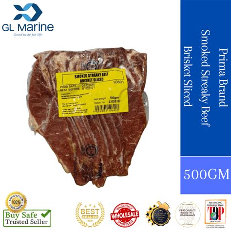 Prima Baguz Smoked Streaky Beef Brisket Sliced G Gl Marine