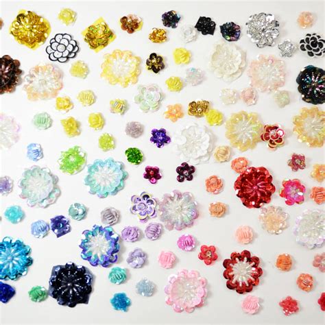 Appliques Sequin Flowers Appliqués Glittery Motif 10pcs - Etsy