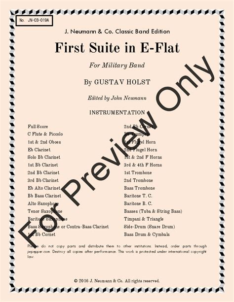 First Suite in E-Flat by Gustav Holst| J.W. Pepper Sheet Music