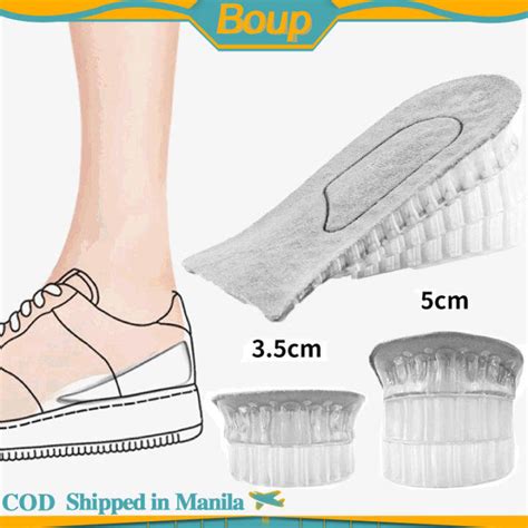 1 Pair Heel Lift Inserts Height Increase Insole Invisible Heightening Insole Silicone Heel