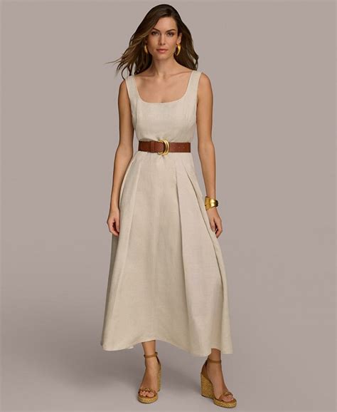 Donna Karan New York Donna Karan Womens Belted Linen Blend Sleeveless