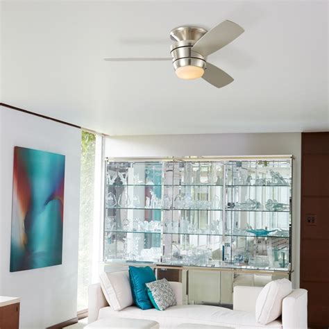 Harbor Breeze Mazon 44 In Brush Nickel Indoor Flush Mount Ceiling Fan