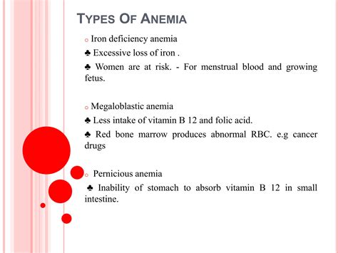 Anemia types of anemia and causes of anemia | PPT