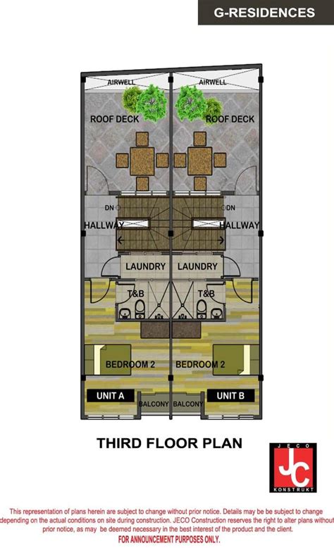 The G-Residences - 3rd Floor Plan, 3-Storey Residential Building ...