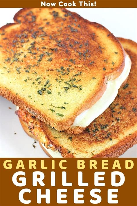 Garlic Bread Grilled Cheese Sandwiches Recipe Food Grilled Cheese Sandwich Cheese Sandwiches