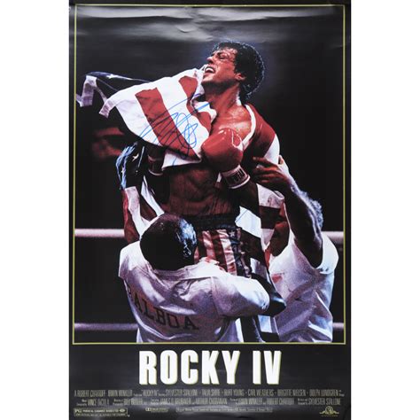 Sylvester Stallone & Carl Weathers Dual-Signed "Rocky IV" 27x40 Movie ...