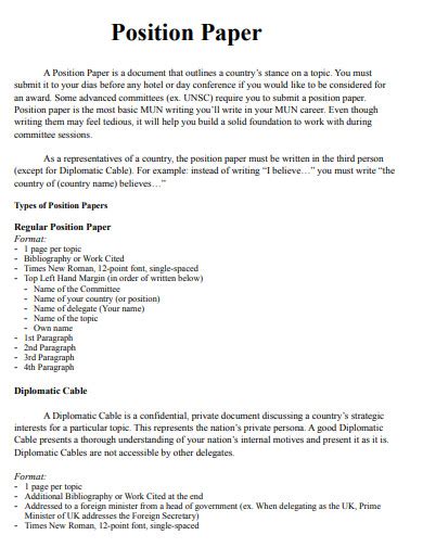 29 Position Paper Examples In Pdf Examples