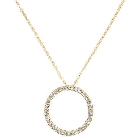 Faith Ct Gold Ct Yellow Gold Large Cz Circle Necklace G Mm