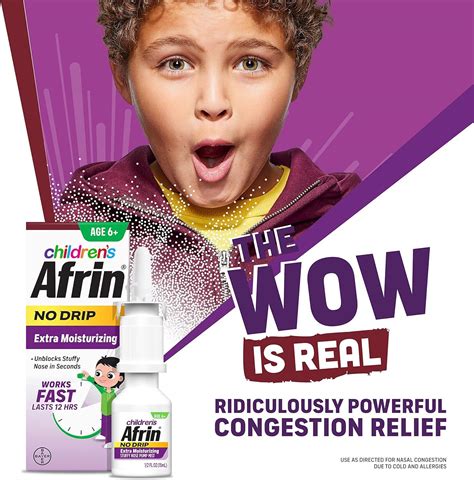 Afrin Childrens Age 6 No Drip Extra Moisturizing Stuffy Nasal Spray