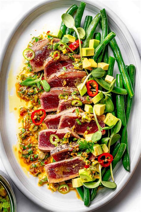 Seared Ahi Tuna With Asian Avocado Salsa