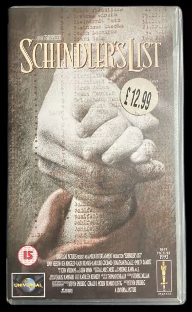 Schindlers List Vhs Video Liam Neeson Ralph Fiennes Steven