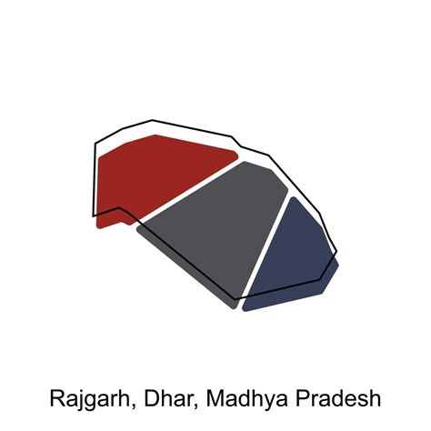 Map Of Rajgarh Dhar Madhya Pradesh City Modern Outline High Detailed