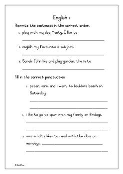 Jumbled Sentences Part 1 Worksheet Free Worksheets Samples Jumbled