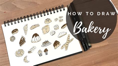 สอนวาดเบเกอร ll How To Draw Bakery ll Bakery Doodles ll Draw With Me