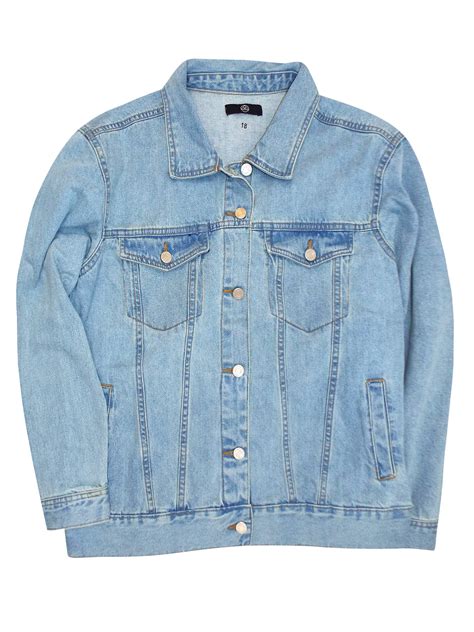 Missguided Missguided Light Denim Long Sleeve Denim Jacket Plus