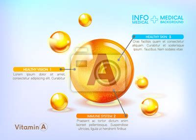 Vitamin A Gold Shining Icon Medical Infographics Ascorbic Acid