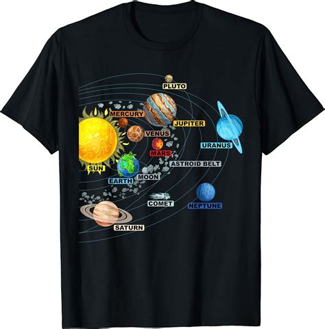 Solar System Planets Astronomy Space Science Girls Boys T Shirt