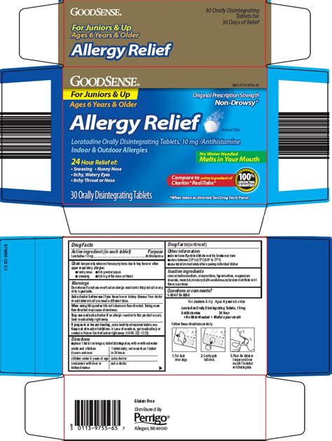 Ndc 0113 9755 Good Sense Allergy Relief Tablet Orally Disintegrating Oral