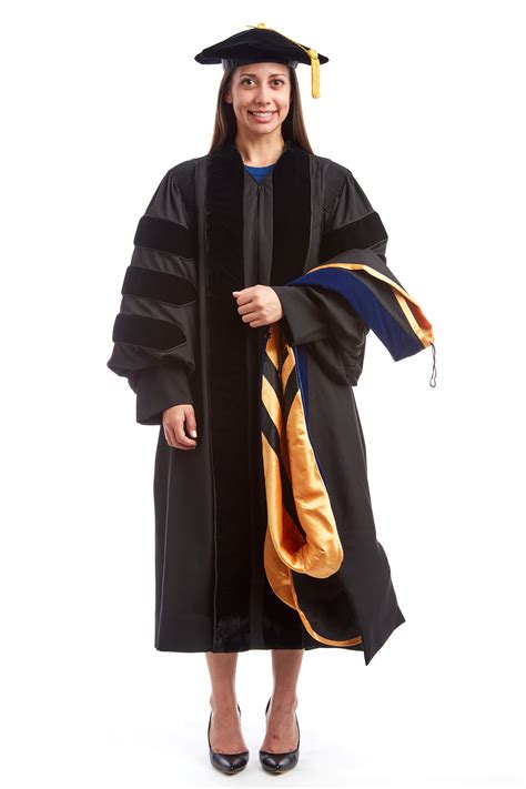 Premium Graduation Regalia Doctoral Gown Hood And 8 Sided Tam Capgown