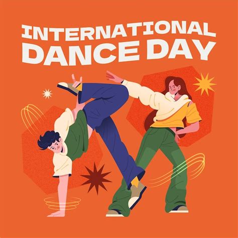 Ilustración del día internacional de la danza plana Vector Premium