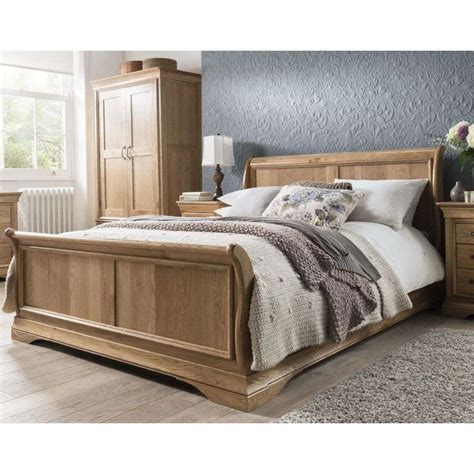 French Solid Oak 6 Super King Size Sleigh Bed Sale