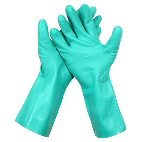 Nitrile Industrial Reusable Green Gloves Honeywell Nitrile Guard Plus