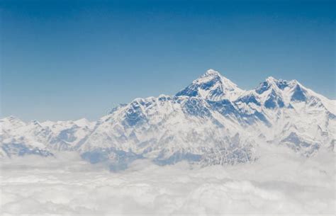 Mount Everest in Himalaya. 8848 M Highest Mountain on Earth Stock Image ...