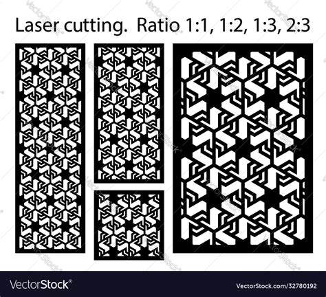 Laser Pattern Set Decorative Panels Royalty Free Vector