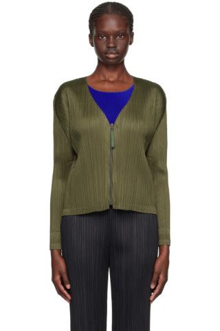 Khaki Monthly Colors September Cardigan By PLEATS PLEASE ISSEY MIYAKE