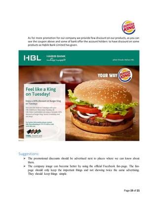 Burger King Project Presentation Report Pdf