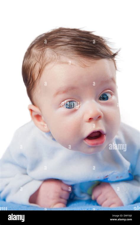 Studio Portrait Of A Happy 3 Months Old Baby Boy Stock Photo Alamy