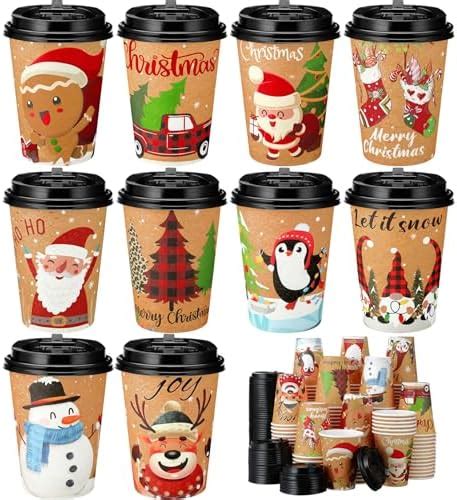 Amazon Suttmin Pcs Christmas Disposable Coffee Cups With Lids