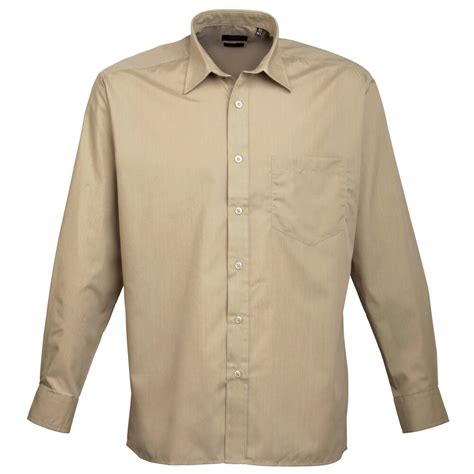 Premier Long Sleeve Poplin Shirt PR200 Unisex Formal Official