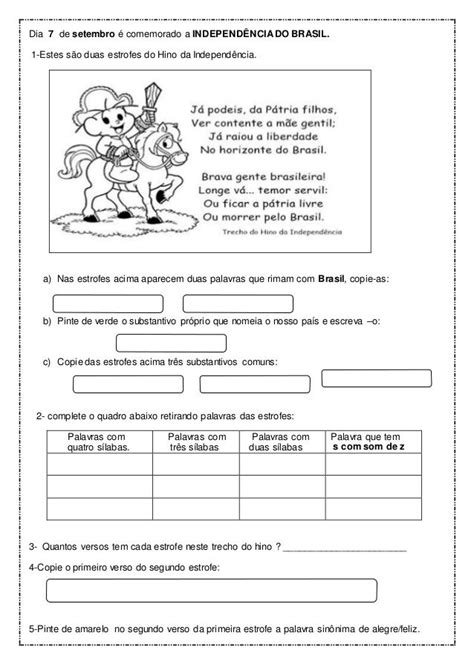 Atividades Sobre A Independ Ncia Do Brasil Para Imprimir Online