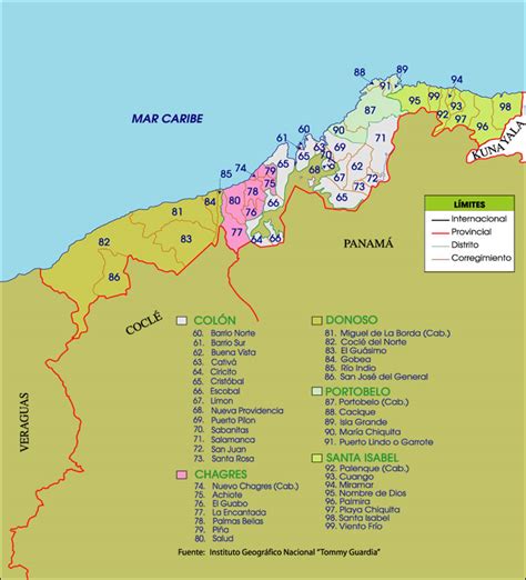 Mapa Pol Tico De Col N Tama O Completo