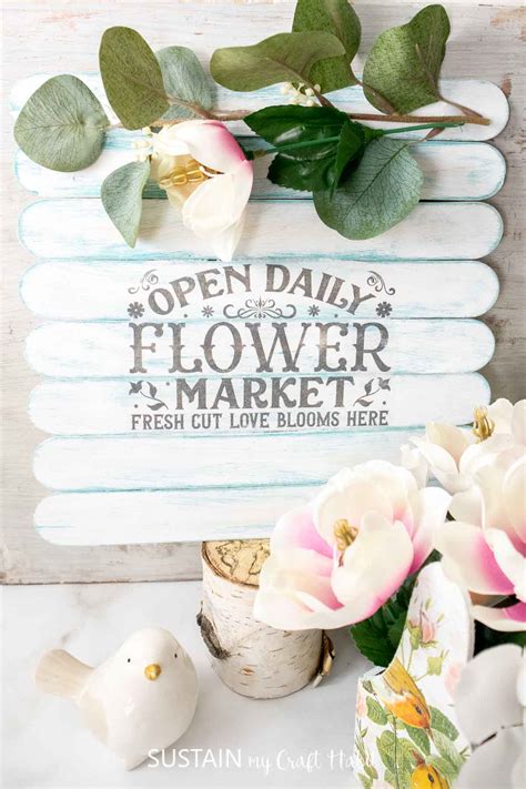 Farmhouse Flowers Caddy Sign Duo Sustain My Craft Habit Shop