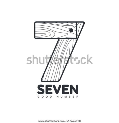 Black White Number Seven Logo Formed Stock Vector (Royalty Free ...