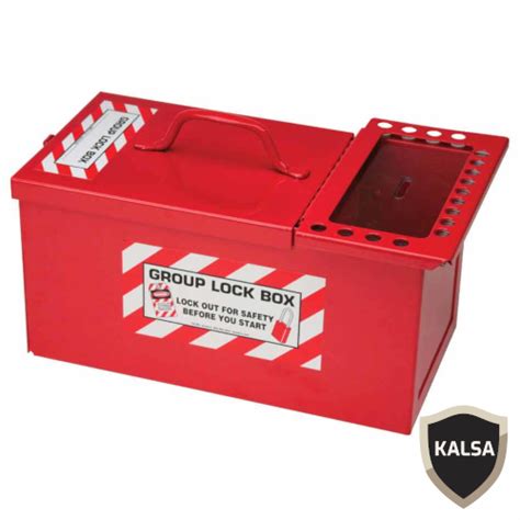 105716 Red Combined Lock Storage Small Metal Lock Box Brady Pt Kalsa