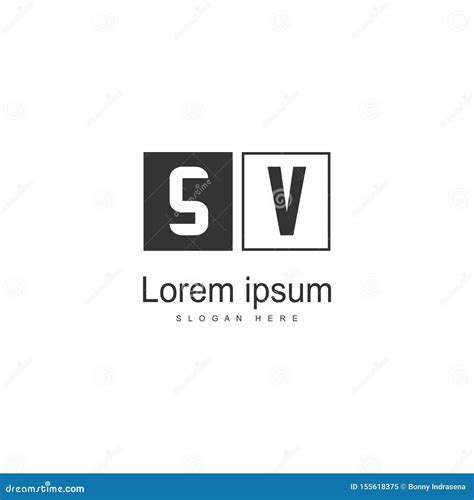 Plantilla Inicial Del Logotipo De SV Con Marco Moderno Ilustración