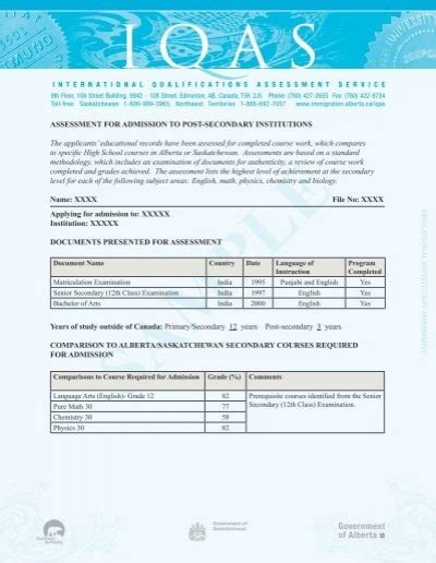 Sample Iqas Educational Assessment Certificate