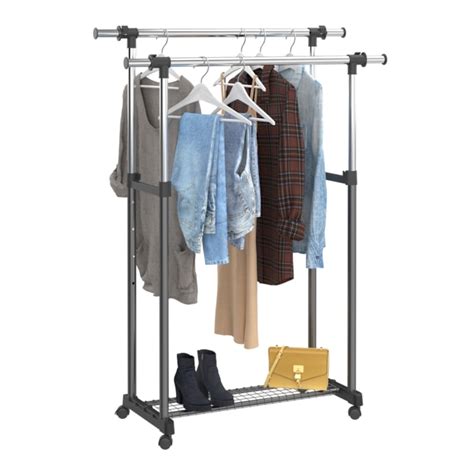 ClosetMaid Black/Chrome Steel Rolling Clothing Rack 10000-02755 at ...