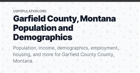 Garfield County, Montana Population | Income, Demographics, Employment ...