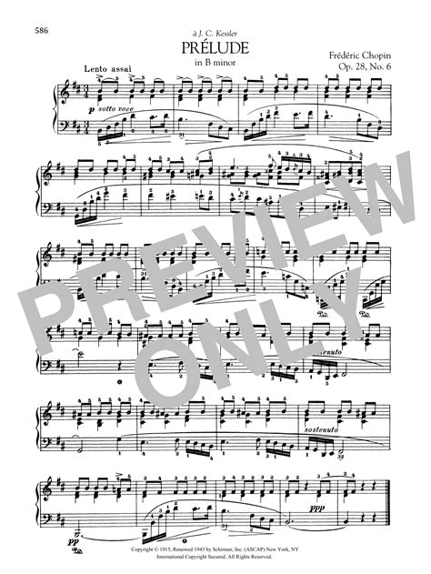 Prélude In B Minor Op 28 No 6 By Frédéric Chopin Sheet Music For