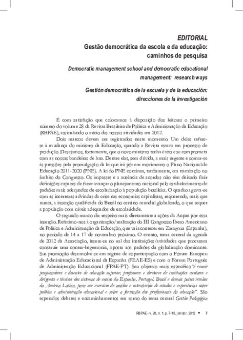 Pdf Gestão Democrática Da Escola E Da Educação Caminhos De Pesquisa