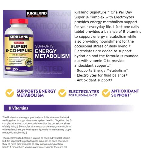 Kirkland Signature Super B Complex With Electrolytes 500