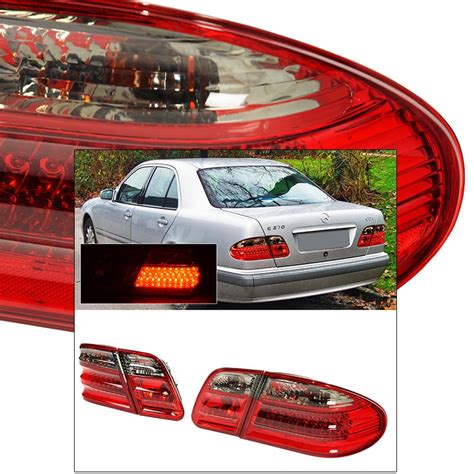 Smoke Red Style W210 E Class Sedan Coupe 96 02 Rear LED Tail Lights